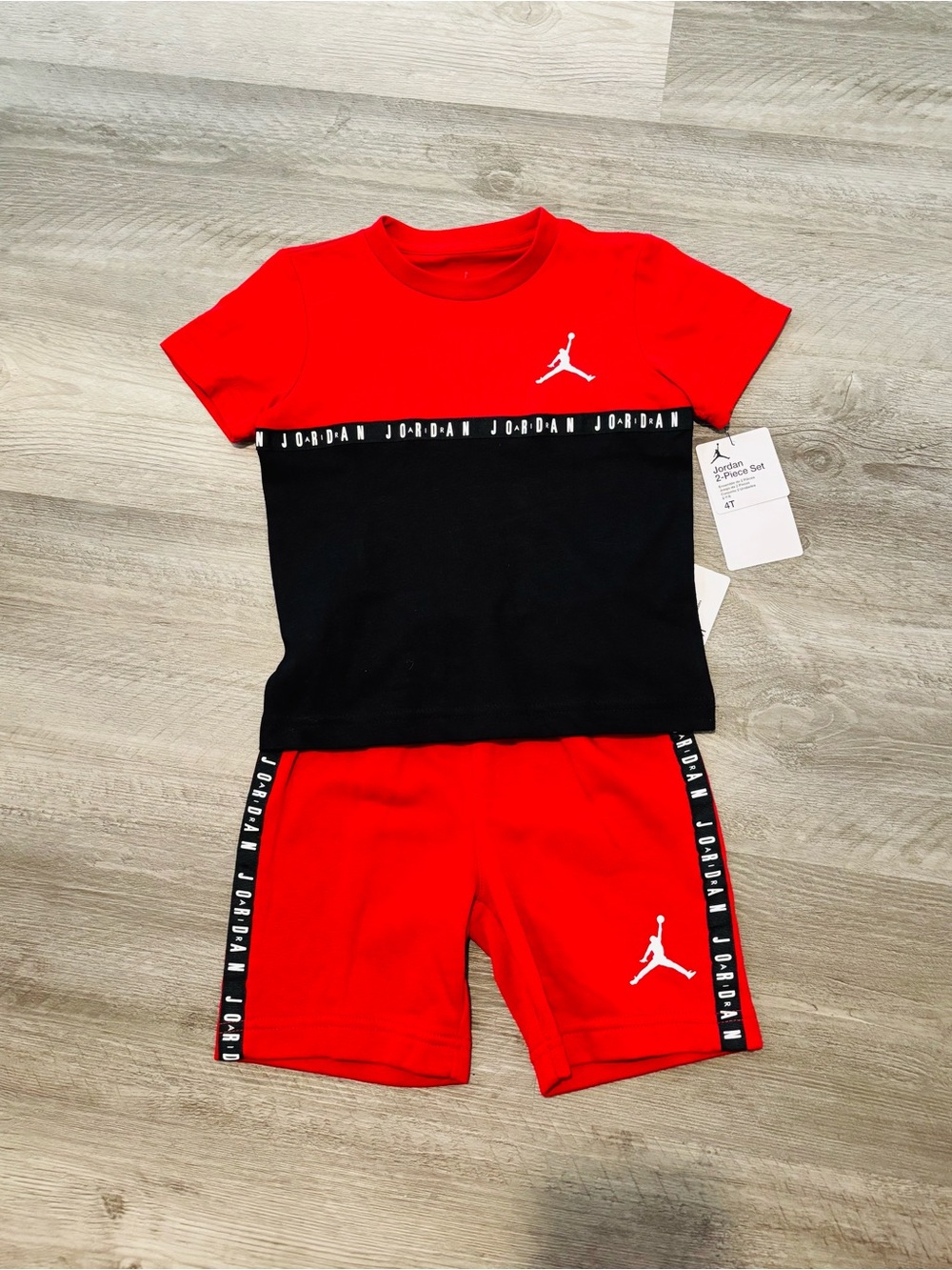 Jordan Red & Black Boys' Two-Piece Athletic Set